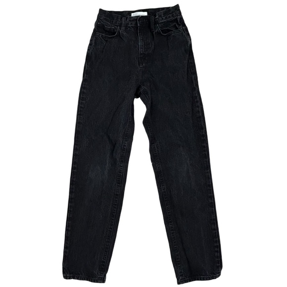 OAK + FORT High Rise Black Wash Straight Leg Jeans - Picture 1 of 15